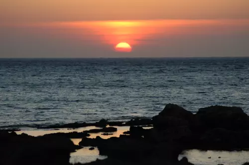 Sonnenuntergang auf Kreta in Elafonisi